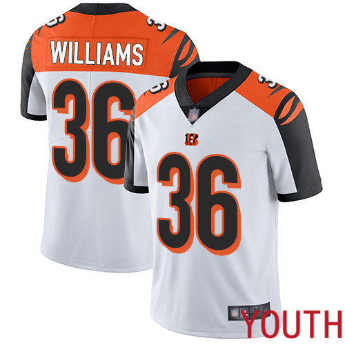 Cincinnati Bengals Limited White Youth Shawn Williams Road Jersey NFL Footballl #36 Vapor Untouchable